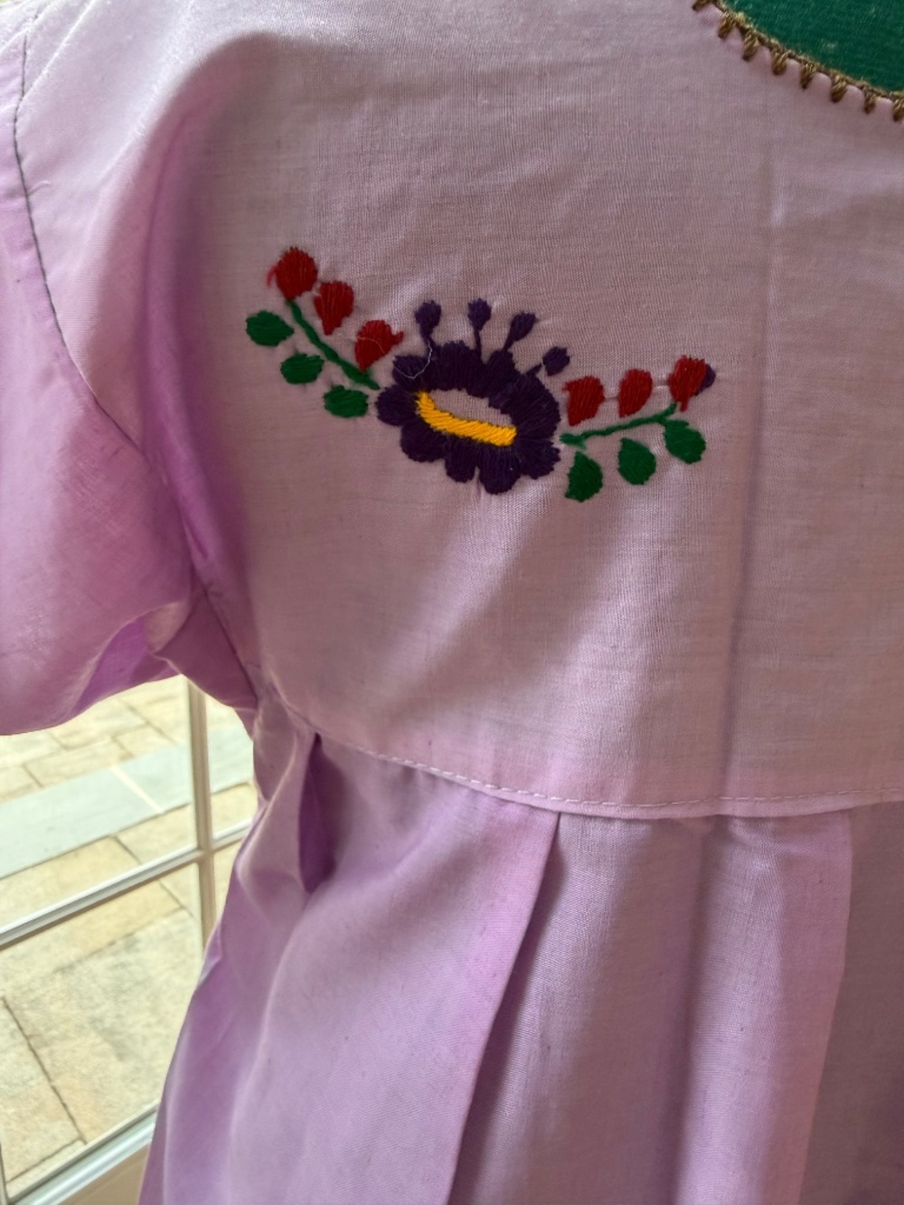 Boho Mexican Embroidered Top Purple Floral Artisan Blouse Size M New Without Tag - Picture 4 of 8
